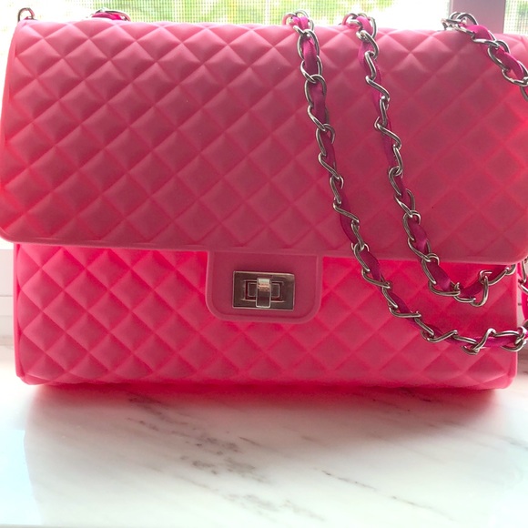 no name Handbags - QUILTED JELLY PINK HANDBAG.